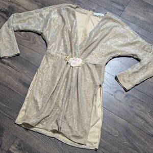 Endless Rose Gold Long Sleeve Vintage Y2K Babydoll Style Top Size Medium‎